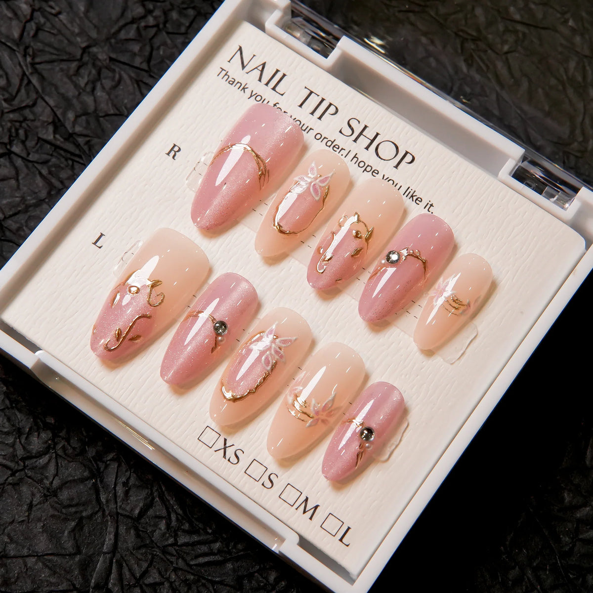 Press-On Nail Tips Peel-And-Press Floral Designs 30-Piece