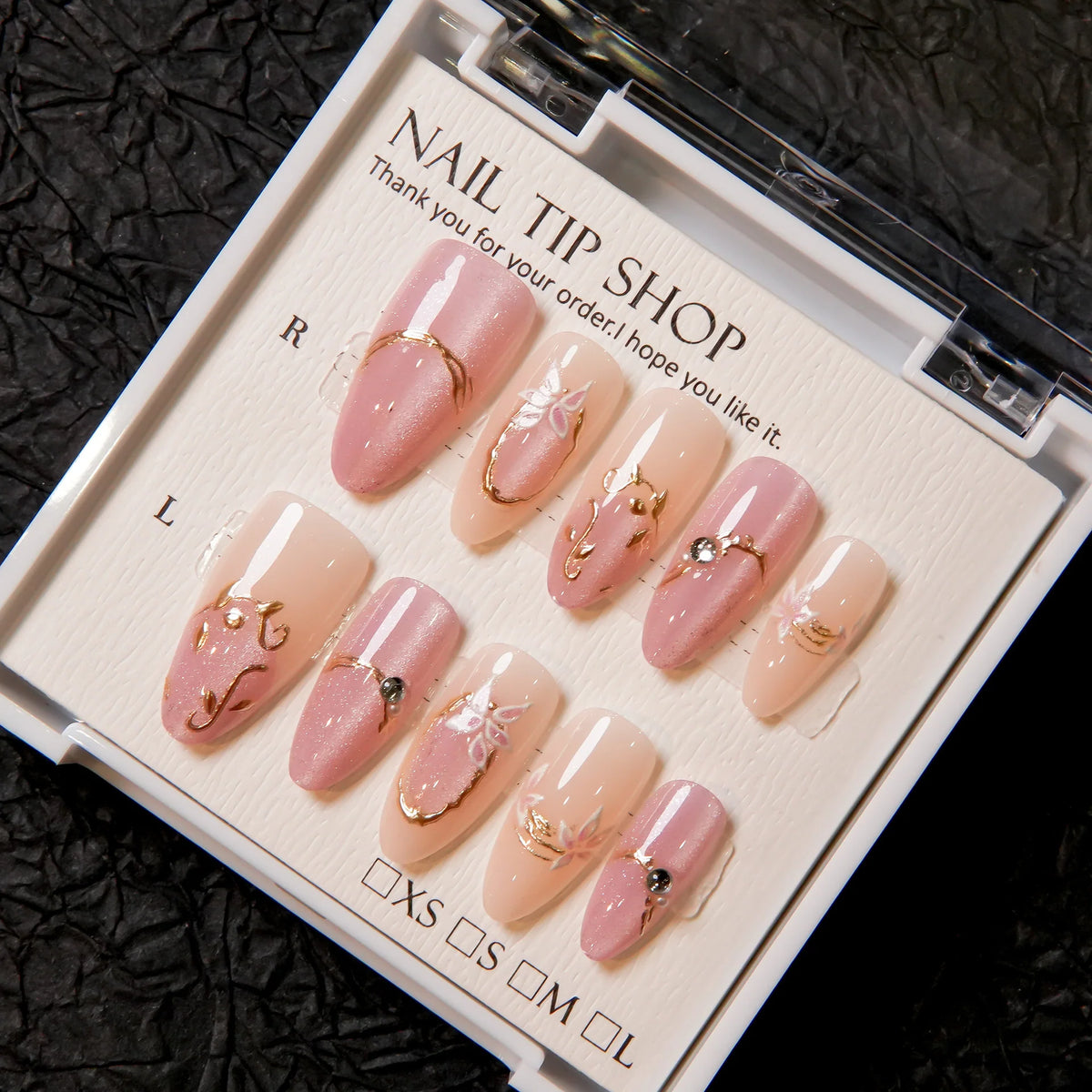 Press-On Nail Tips Peel-And-Press Floral Designs 30-Piece