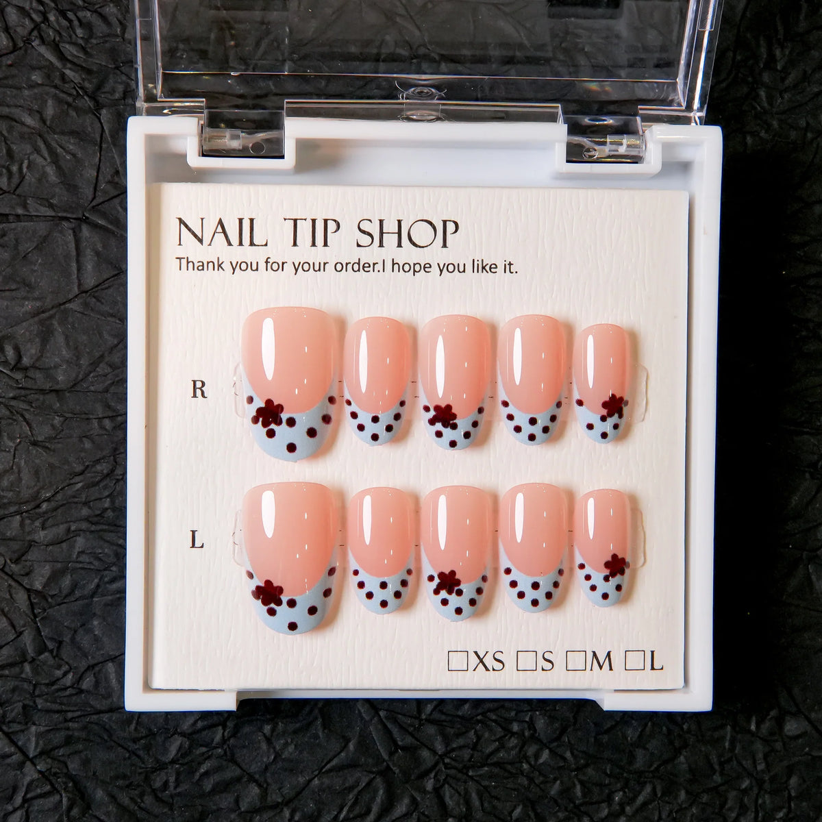 Press-On Nail Tips Peel-And-Press Floral Designs 30-Piece