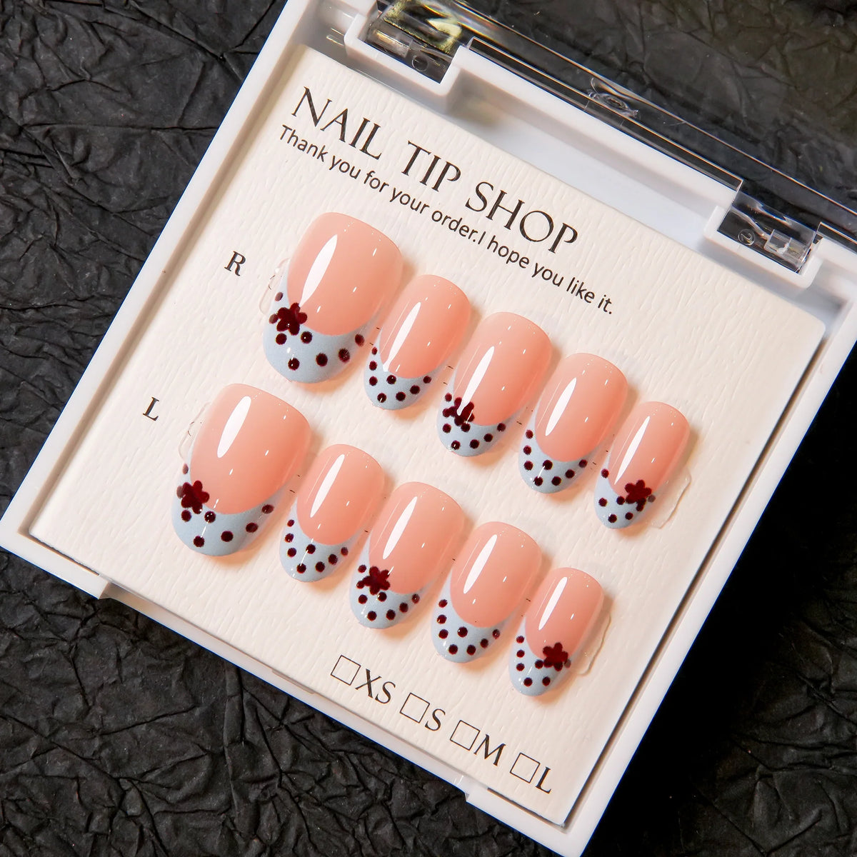 Press-On Nail Tips Peel-And-Press Floral Designs 30-Piece