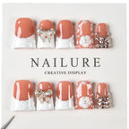Press-On Nail Tips Peel And Stick Gemstone & Bow