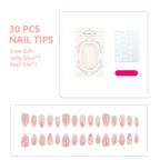 Press-On Nail Tips Peel-And-Stick Set of 30