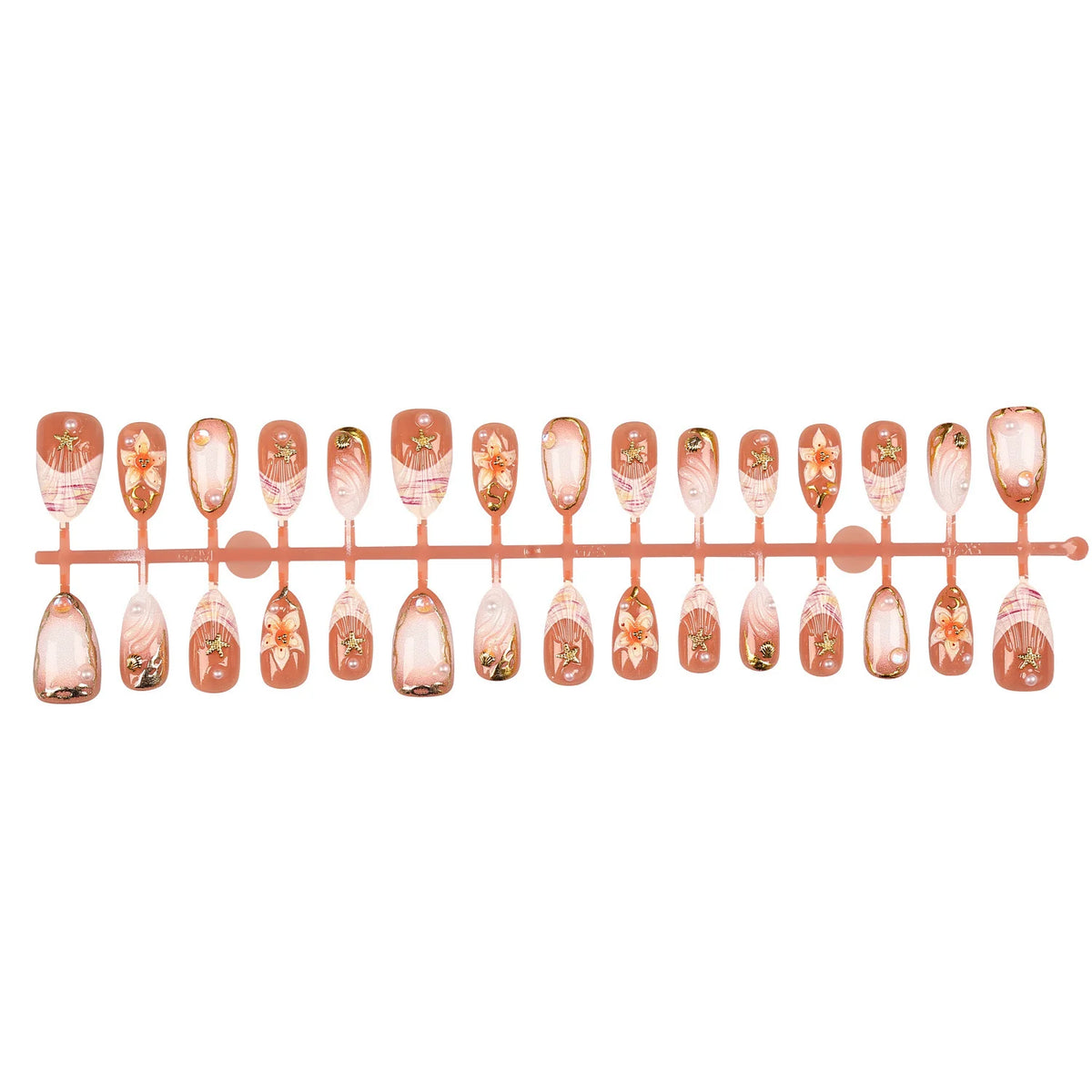 Press-On Nail Tips Peel & Stick Reusable Floral Design