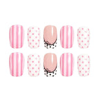 Press-On Nail Tips Polka Dot & Striped Easy Application