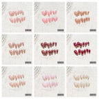 Press-On Nail Tips Pre-Shaped Nude Gold Detailing