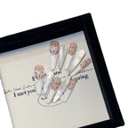 Press-On Nail Tips Ready-to-Apply Pink Bow Detail Reusable