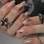 Press-On Nail Tips Reusable Floral & Rhinestone