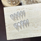 Press-On Nail Tips Rhinestone Accented Tool-Free Application