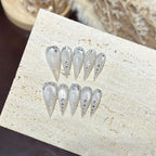 Press-On Nail Tips Rhinestone Accented Tool-Free Application