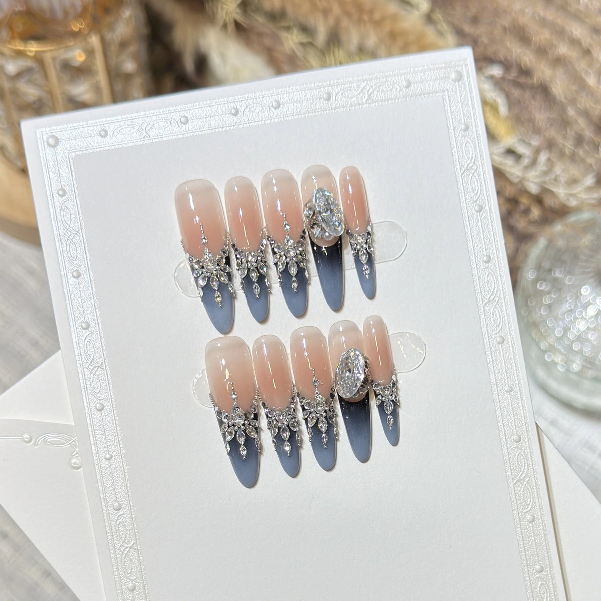 Press-On Nail Tips Rhinestone & Glitter Comfortable Fit
