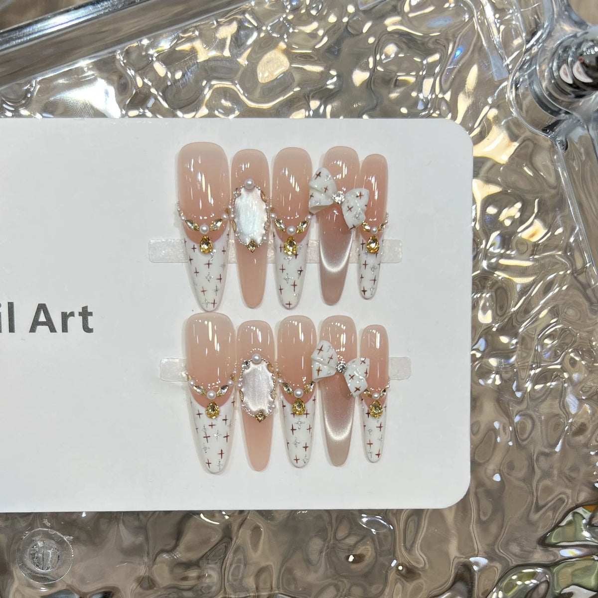 Press-On Nail Tips Rhinestone Peel & Press