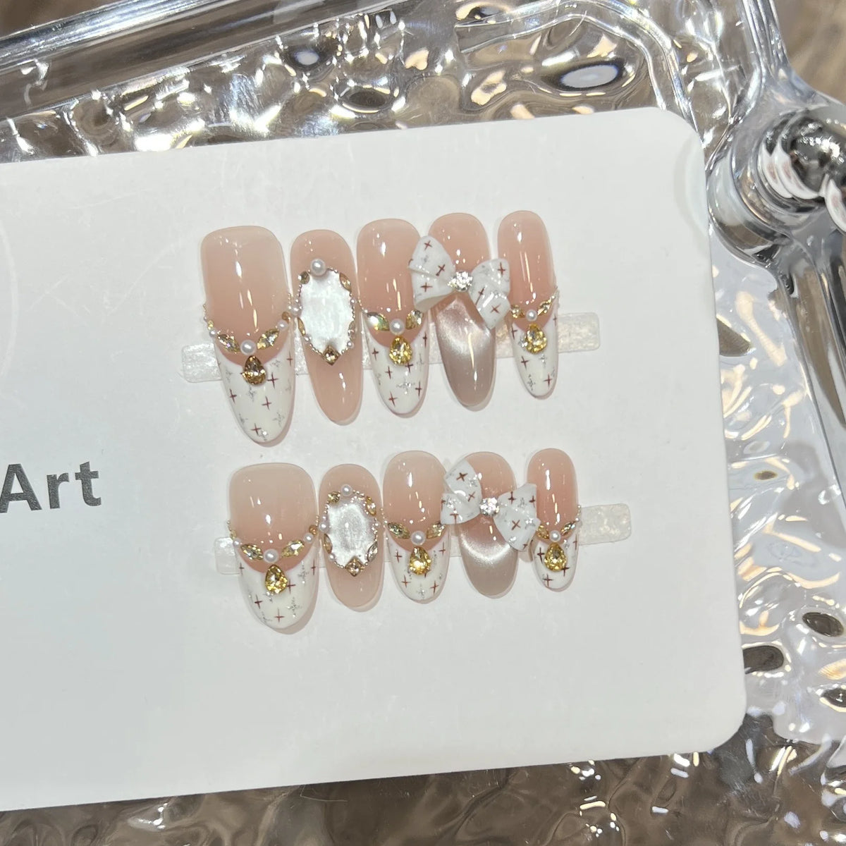 Press-On Nail Tips Rhinestone Peel & Press