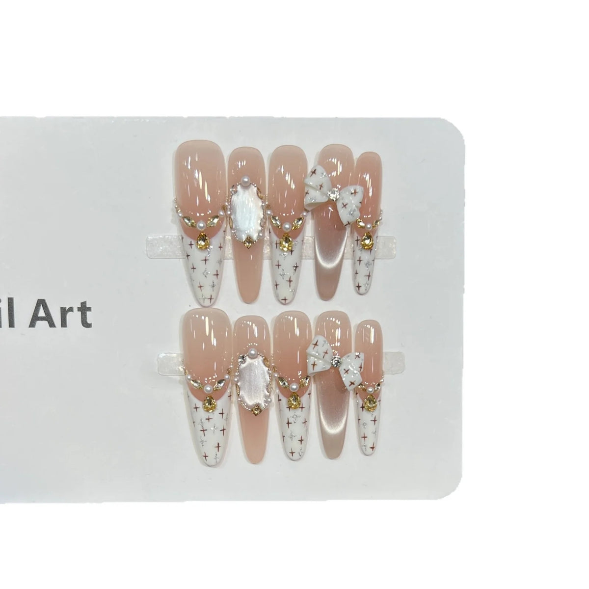 Press-On Nail Tips Rhinestone Peel & Press