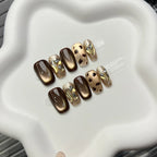 Press-On Nail Tips Salon-Quality Reusable Glitter & Animal Print