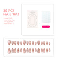 Press-On Nail Tips Set 30-Piece Jelly Glue & File