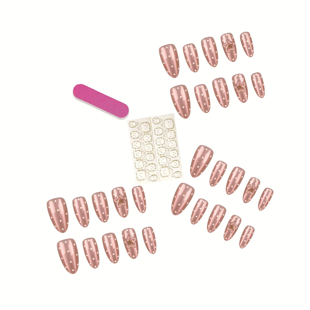 Press-On Nail Tips Set 30-Piece Jelly Glue & File