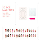 Press-On Nail Tips Set 30 Pieces Glue & File