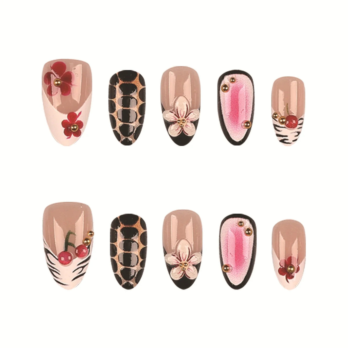 Press-On Nail Tips Set 30 Pieces Glue & File