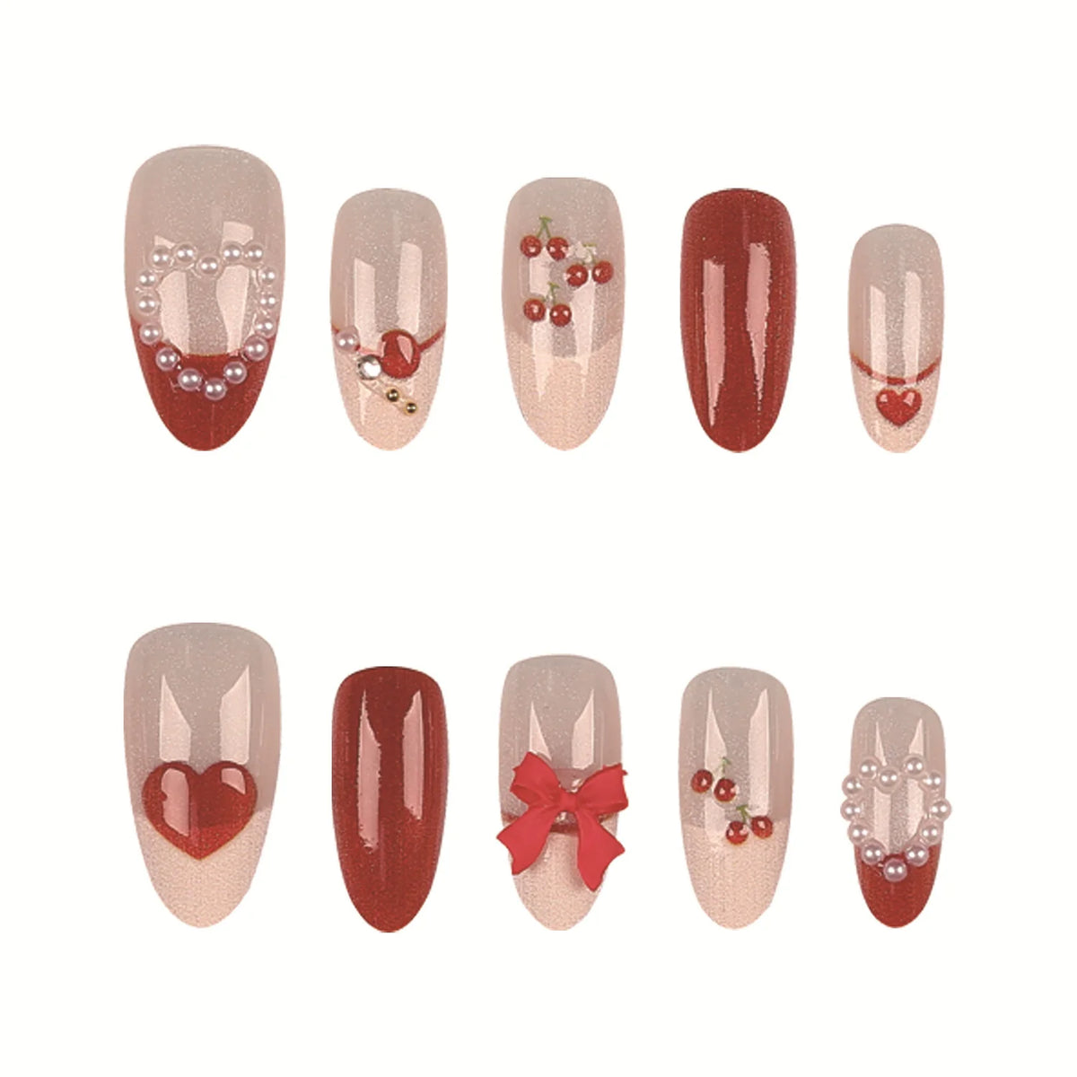 Press-On Nail Tips Set 30 Pieces Glue & File