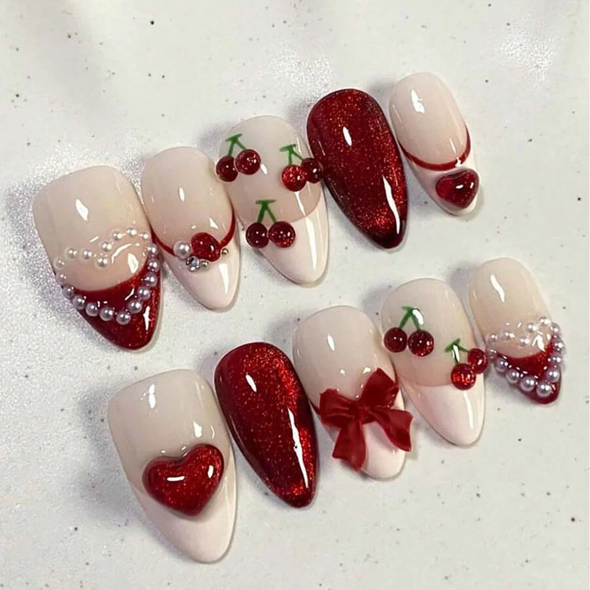 Press-On Nail Tips Set 30 Pieces Glue & File
