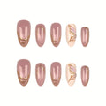 Press-On Nail Tips Set Floral Design Adhesive Included