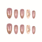 Press-On Nail Tips Set Floral Design Adhesive Included