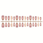 Press-On Nail Tips Set Floral Design Adhesive Included