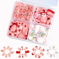Press-On Nail Tips Set Floral Designs Easy-Apply Chip-Resistant