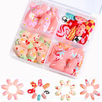 Press-On Nail Tips Set Floral Designs Easy-Apply Chip-Resistant