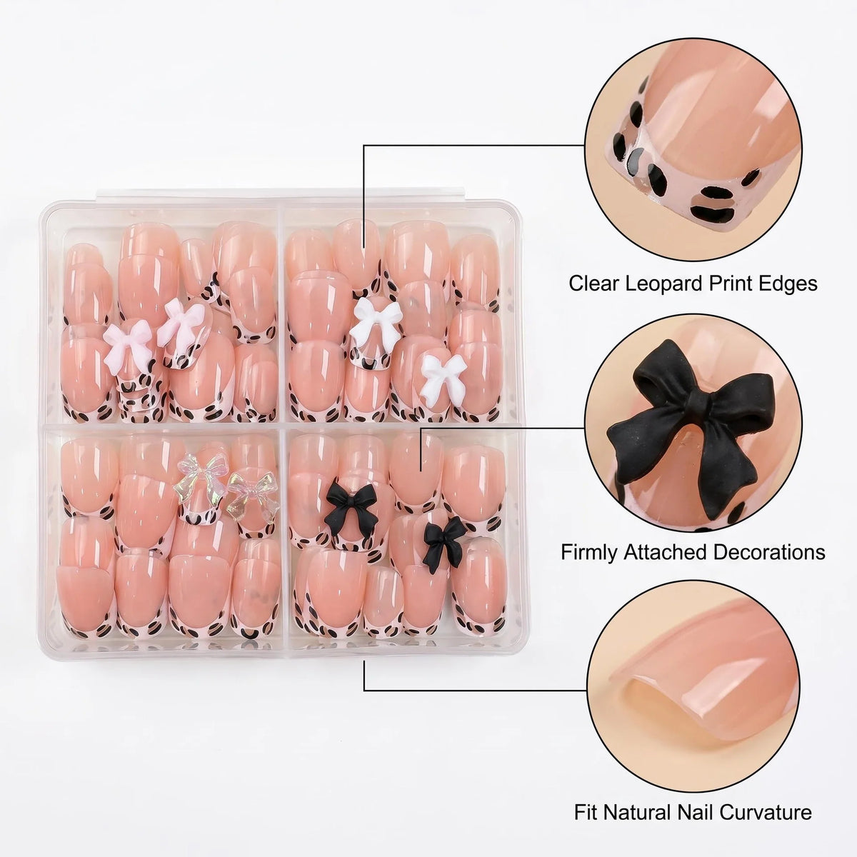 Press-On Nail Tips Set Floral Designs Easy-Apply Chip-Resistant