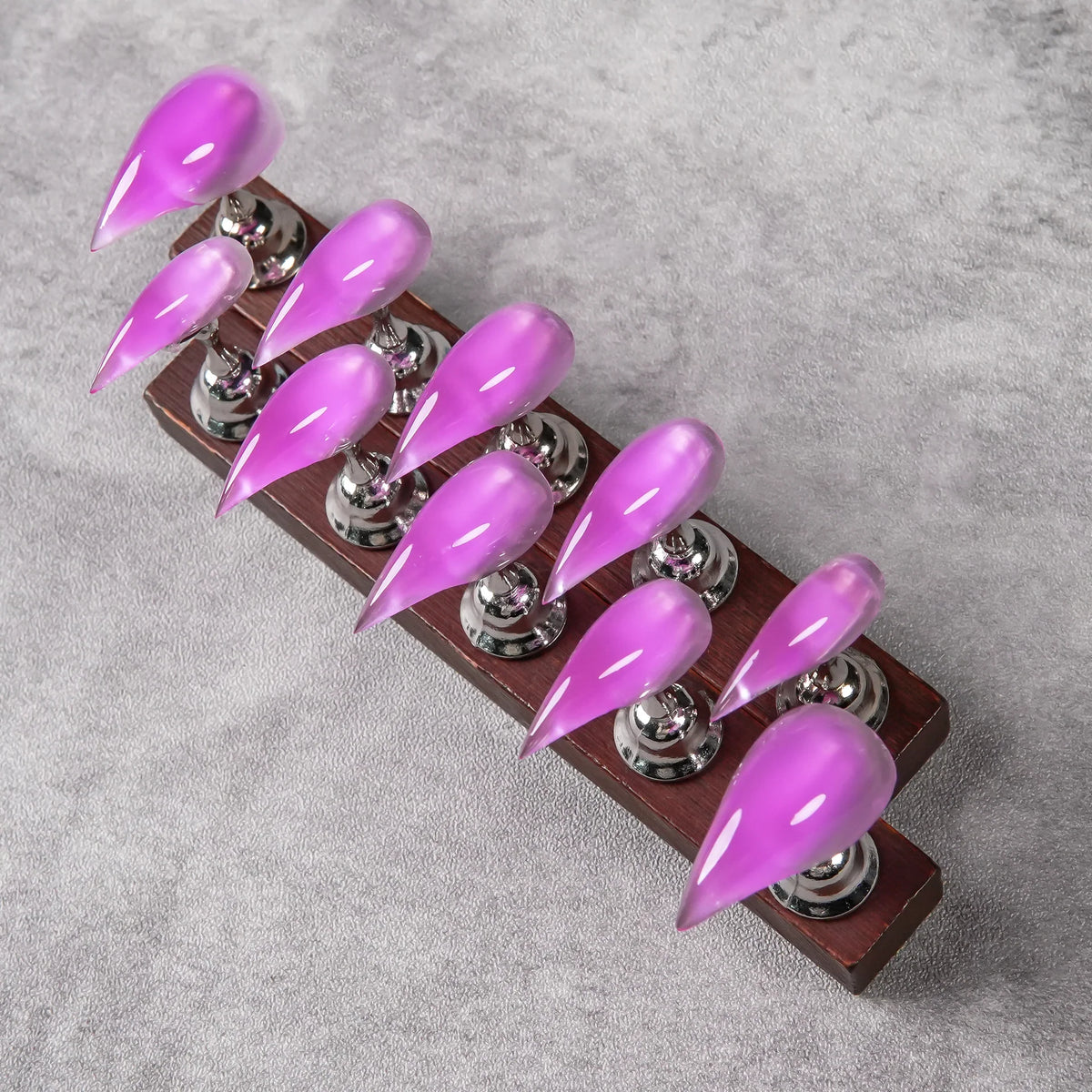 Press-On Nail Tips Set Glossy Stiletto Quick-Apply Adhesive