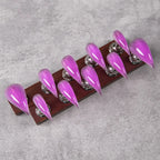 Press-On Nail Tips Set Glossy Stiletto Quick-Apply Adhesive