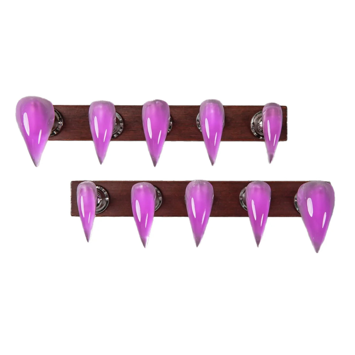 Press-On Nail Tips Set Glossy Stiletto Quick-Apply Adhesive