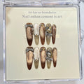 Press-On Nail Tips Shimmer Bronze & Glitter Custom Fit