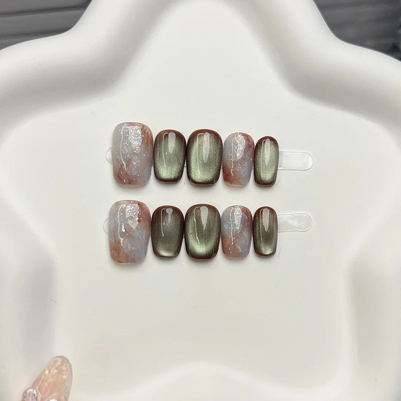 Press-On Nail Tips Short Square Gel-Like Peel-And-Stick