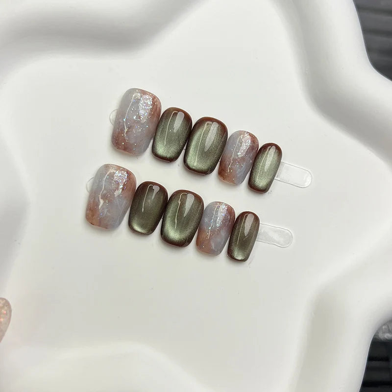 Press-On Nail Tips Short Square Gel-Like Peel-And-Stick