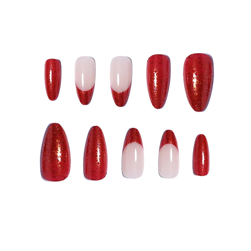 Press-On Nail Tips Stiletto Glitter Peel-And-Stick 24-Count