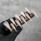 Press-On Nail Tips Stiletto Shape Adhesive Backing Glossy Finish