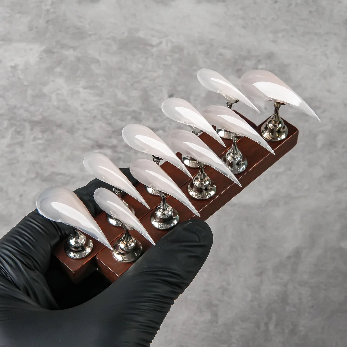 Press-On Nail Tips Stiletto Shape Adhesive Backing Glossy Finish