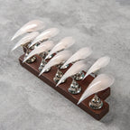 Press-On Nail Tips Stiletto Shape Adhesive Backing Glossy Finish