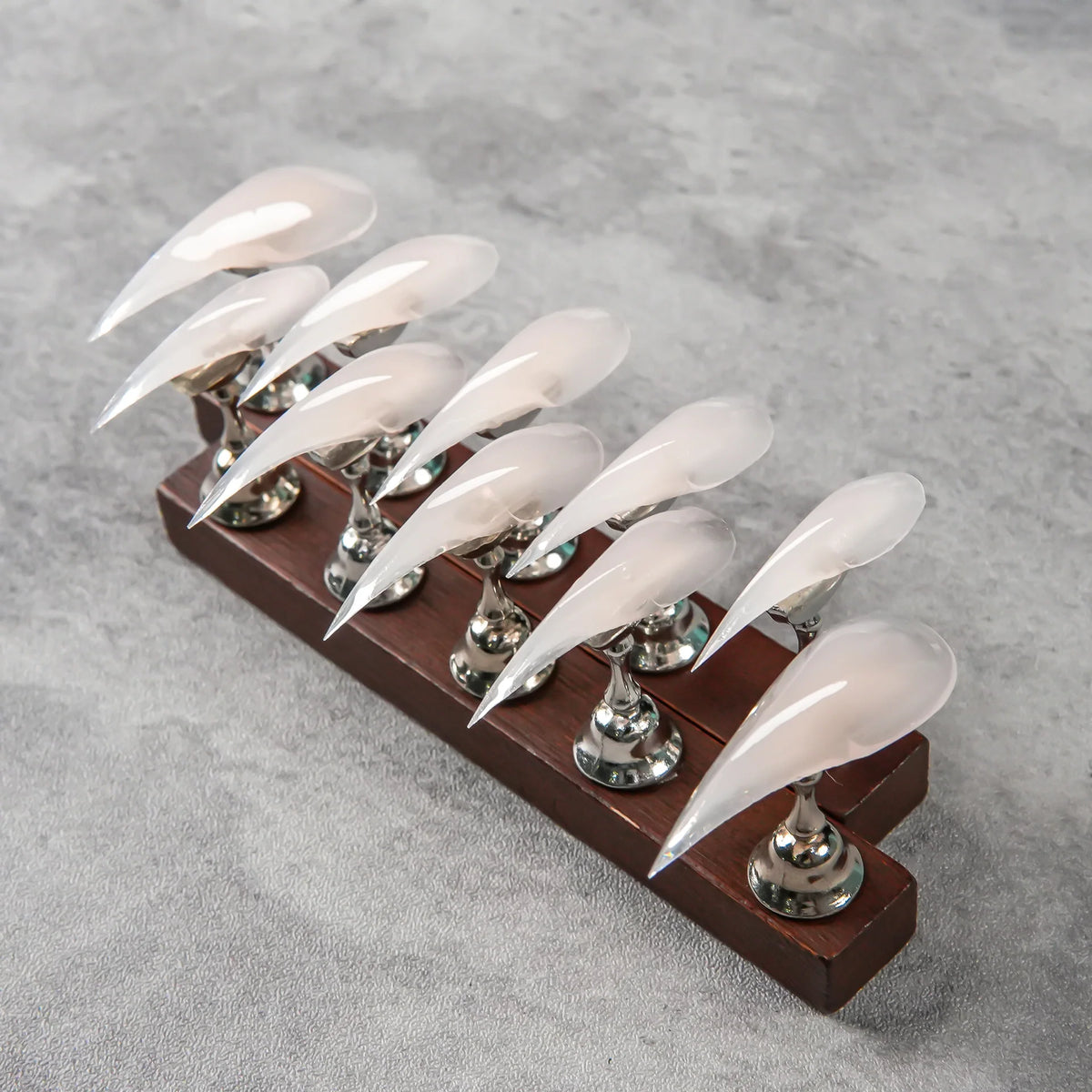 Press-On Nail Tips Stiletto Shape Adhesive Backing Glossy Finish