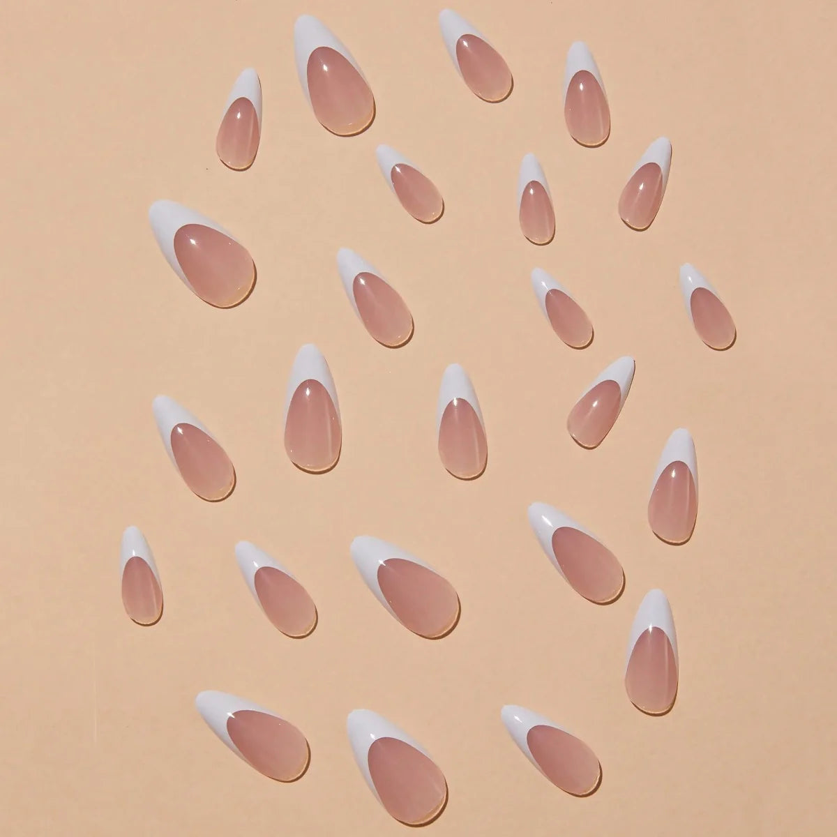 Press-On Nail Tips Teardrop Design 24 Piece Adhesive Strips