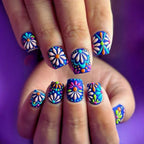 Press-On Nail Tips Vibrant Floral Set of 24