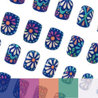 Press-On Nail Tips Vibrant Floral Set of 24