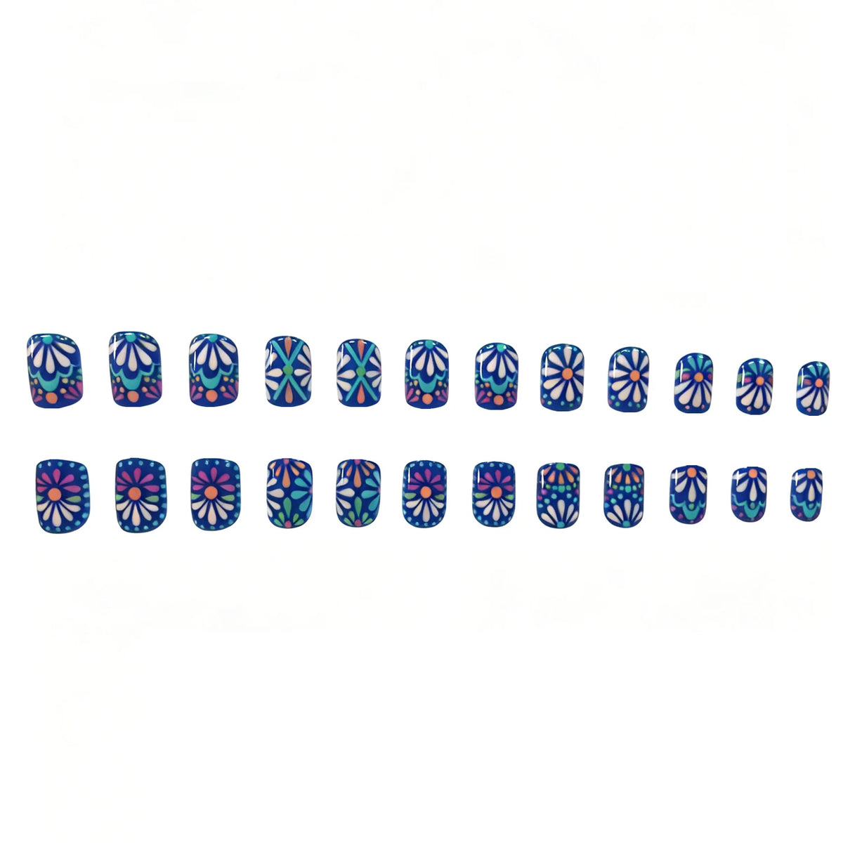 Press-On Nail Tips Vibrant Floral Set of 24