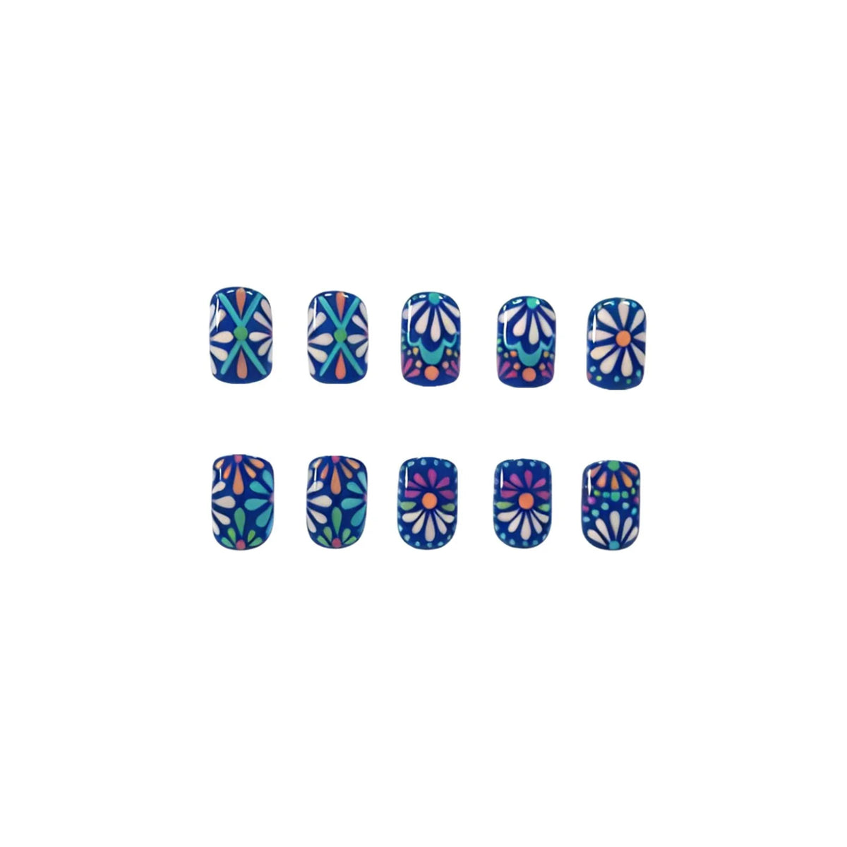 Press-On Nail Tips Vibrant Floral Set of 24