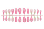 Press-On Nails 20-Piece Assorted Designs & Adhesive Strips