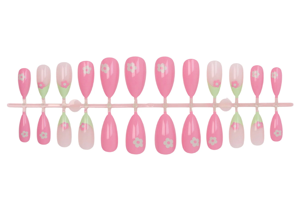 Press-On Nails 20-Piece Assorted Designs & Adhesive Strips
