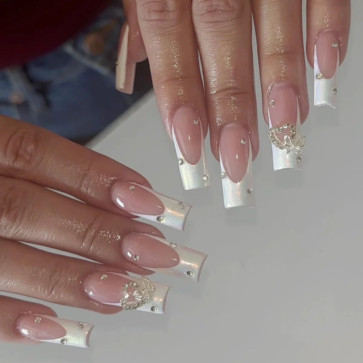 Press-On Nails 3D Acrylic Jewel Embellished