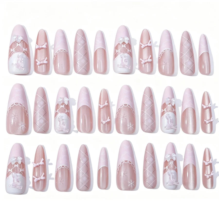 Press-On Nails 3D Bow Embellishments Strong Adhesive
